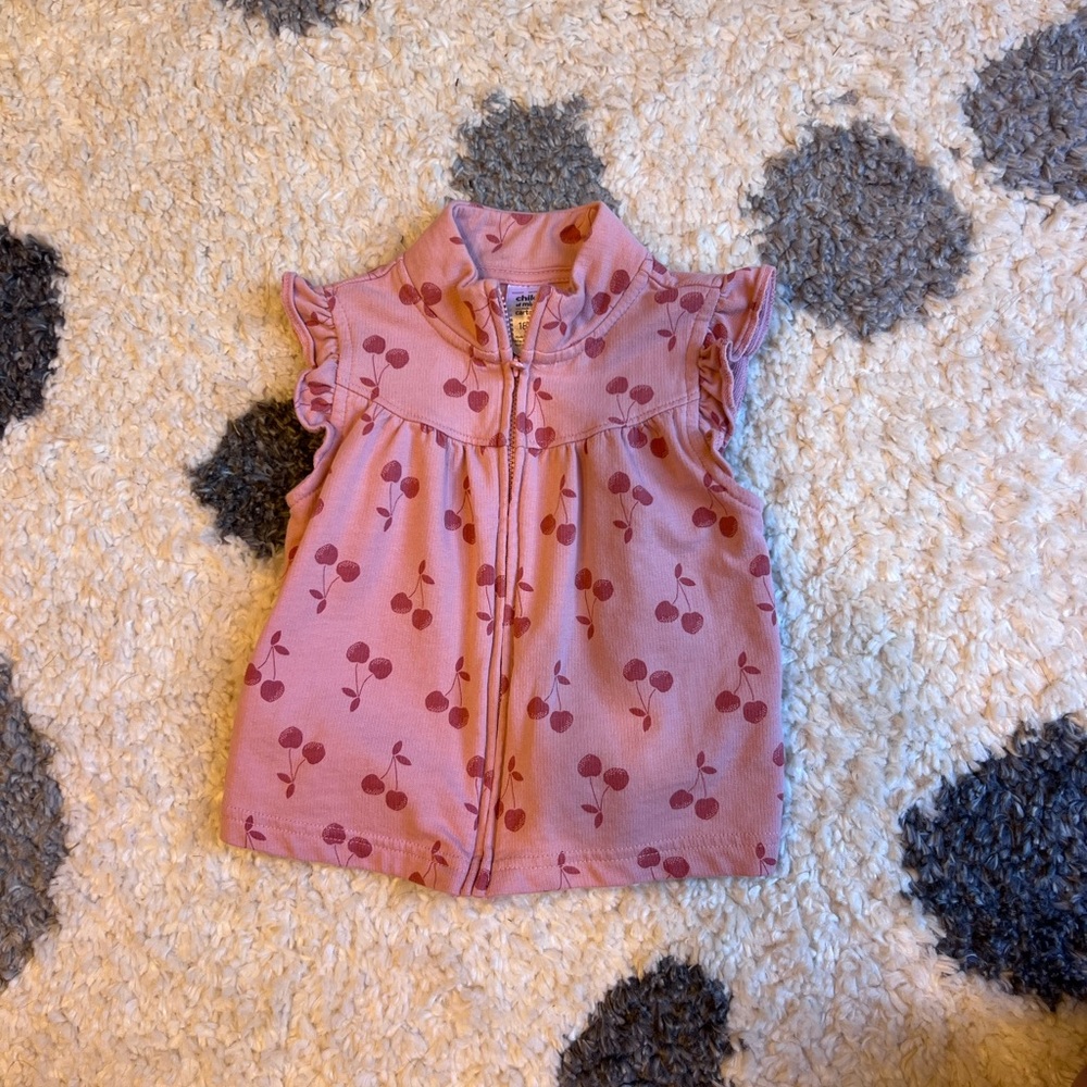 Carters Pink Cherry Print Kids Vest